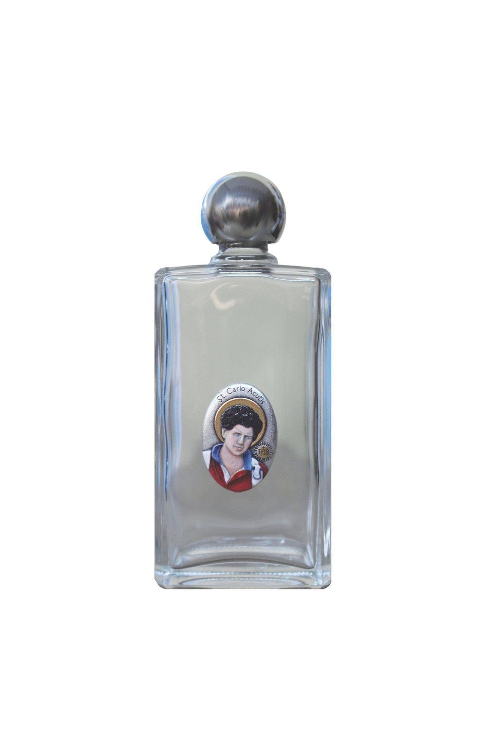 Carlo Acutis Glass Holy Water Bottle 2x5"