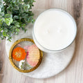 Little Flower Apricot Rose Pressed Floral Candle - Large