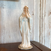 Praying Virgin in White with Gold 8"