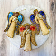 Angel Ornament, 4 Asst, Fabric/Beads, 6"