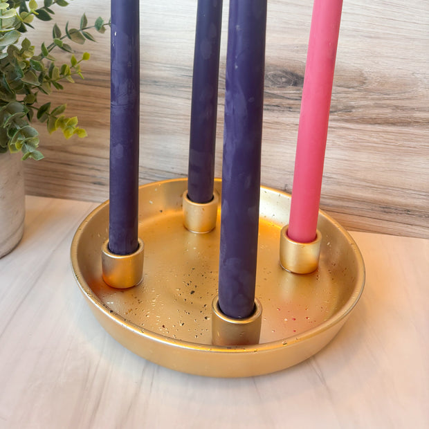 Round Metal Advent Candleholder