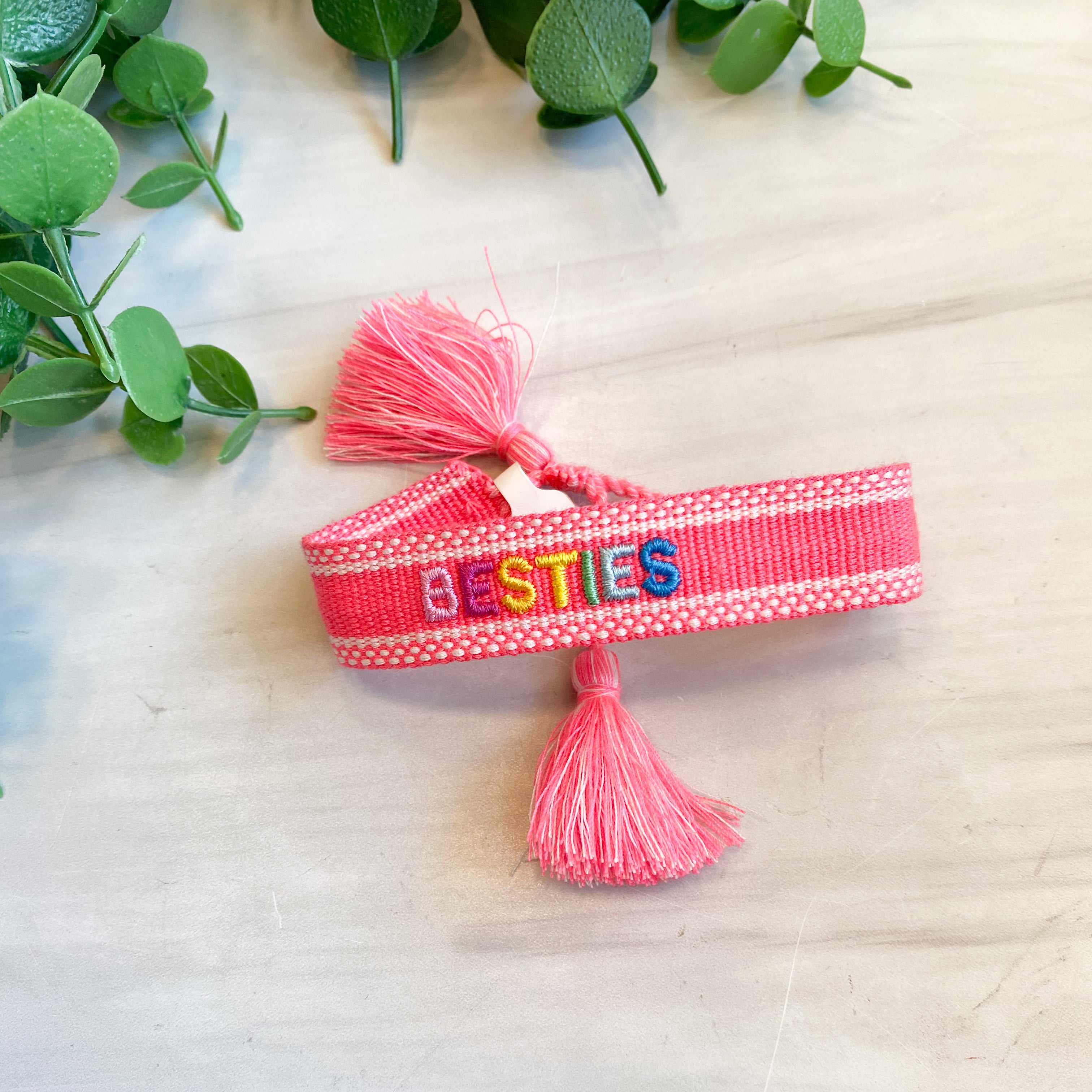 Besties Embroidered Bracelet