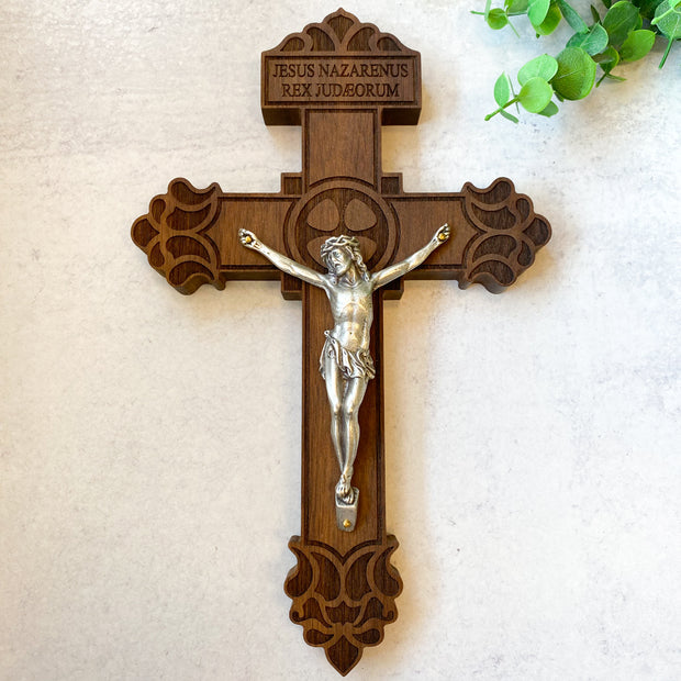 Homemade Wooden Wall Crucifix-12 inch