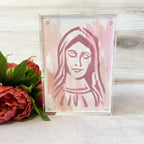 5x7 Assorted Linoblock Original Paintings in Acrylic Frame