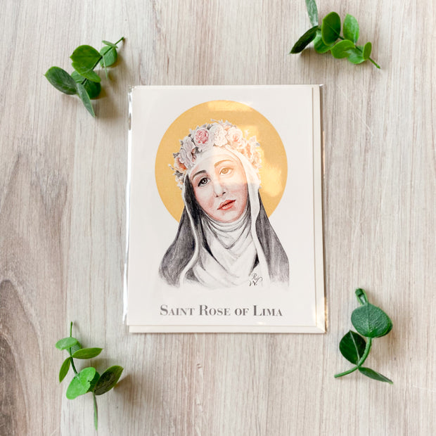 Saint Rose of Lima Notecard with Envelope