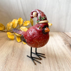 Assorted Glittered Resin Cardinals w/Stocking Caps