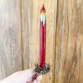 7.25" Red Glass Taper Candle Ornament
