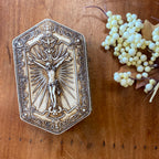 Antiqued Crucifixion Box 3.5x5.25x2"