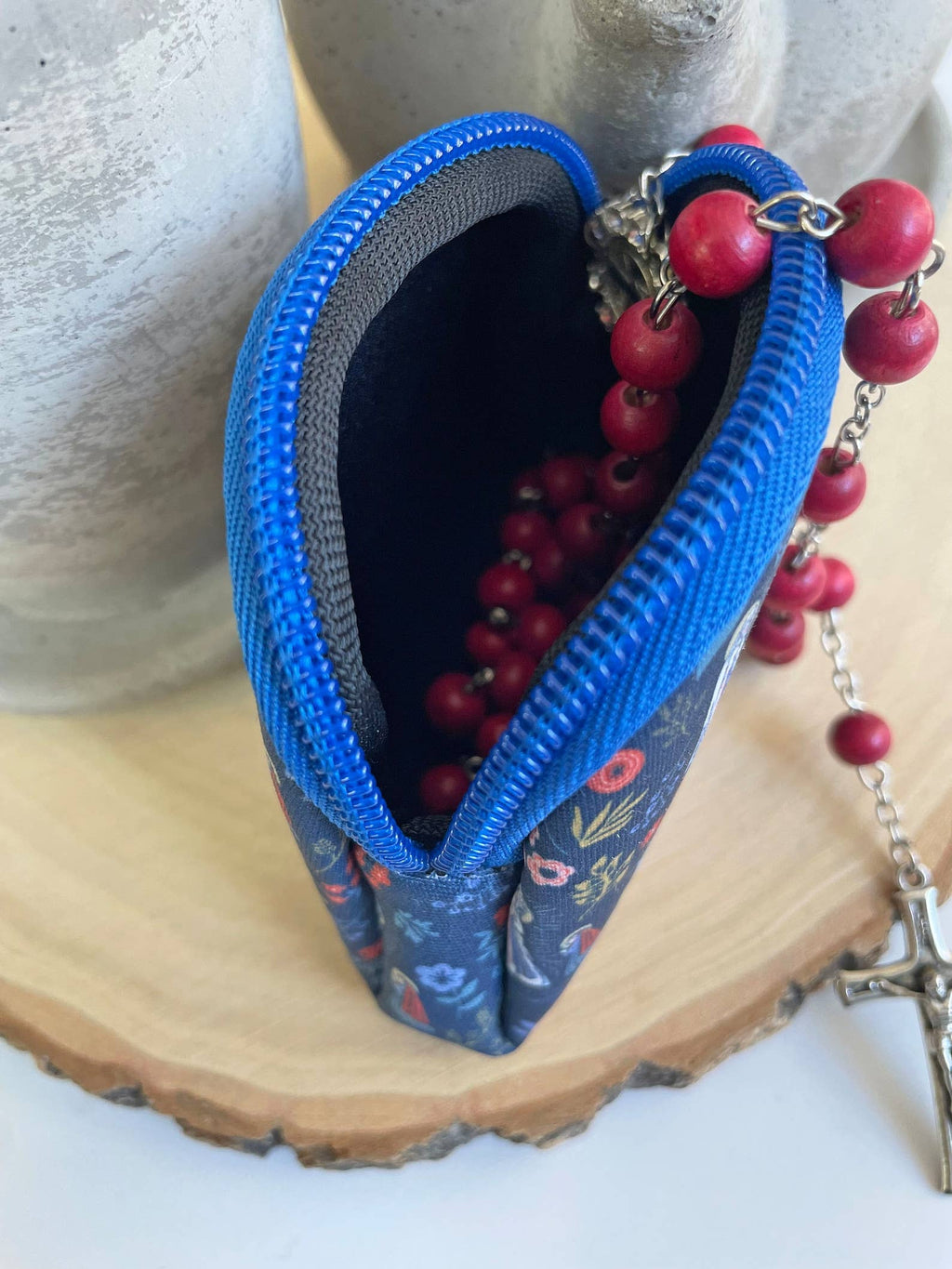 Rosary Our Lady of Lourdes Pouch 
Catholic Gift