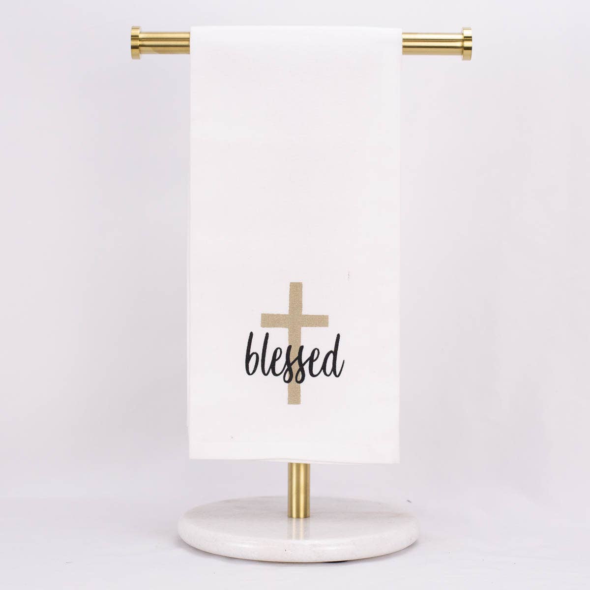 Blessed Hand Towel   White/Taupe/Black   20x28