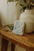 Blue Floral Rosary Pouch