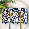 Navy Floral Double Spoon Rest