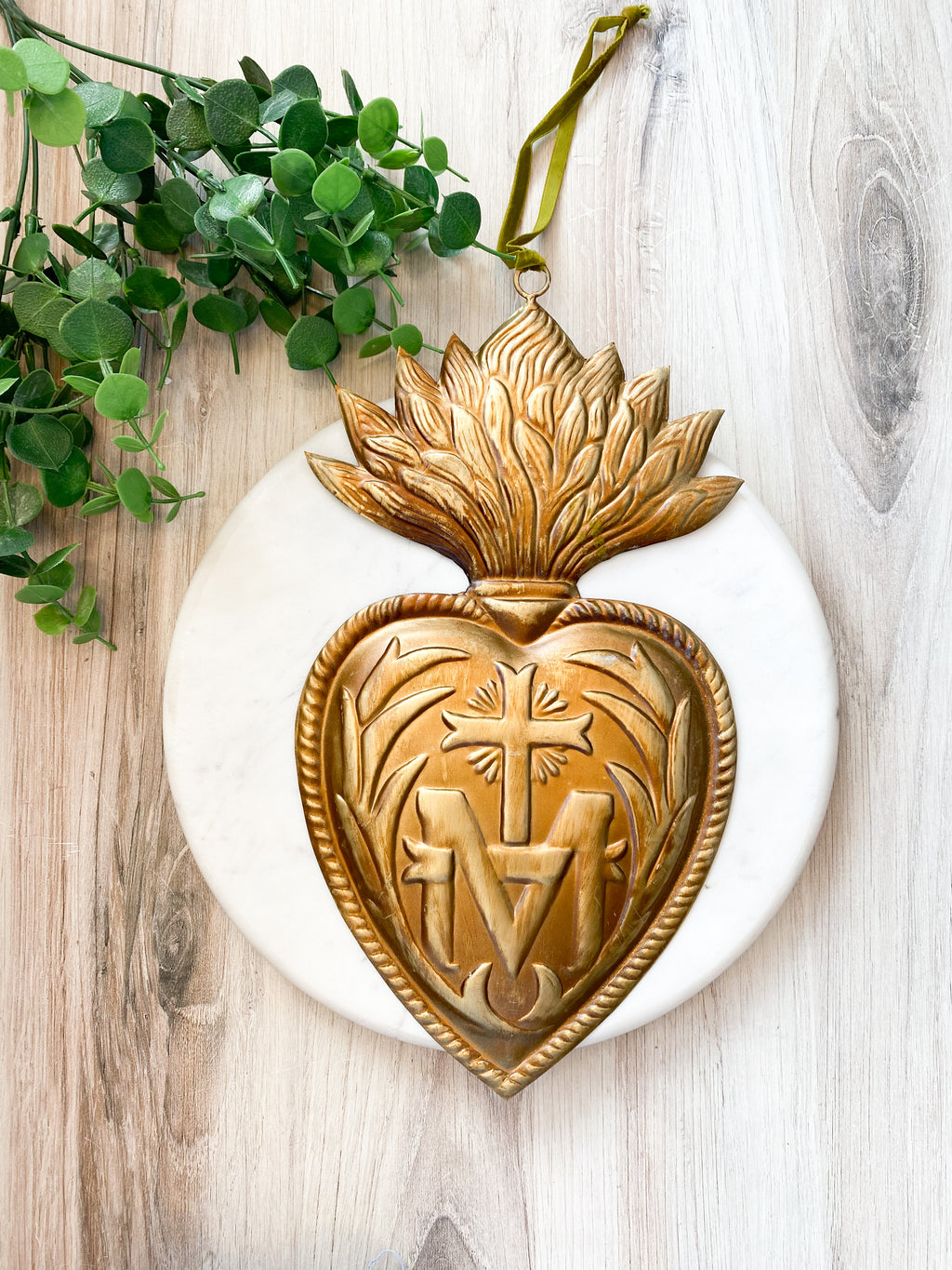 To Jesus Through Mary Sacred Heart Ornaments