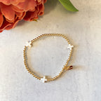 7"L Enamel Cross Gold Bracelet (Assorted Cross Colors)