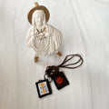 Ave Maria and Jerusalem Cross Brown Wool Scapular