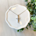 Sterling Silver Marquise Cross Necklace - Large