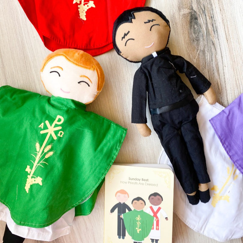 Father Mark Catholic Priest Rag Doll 14 Piece Set