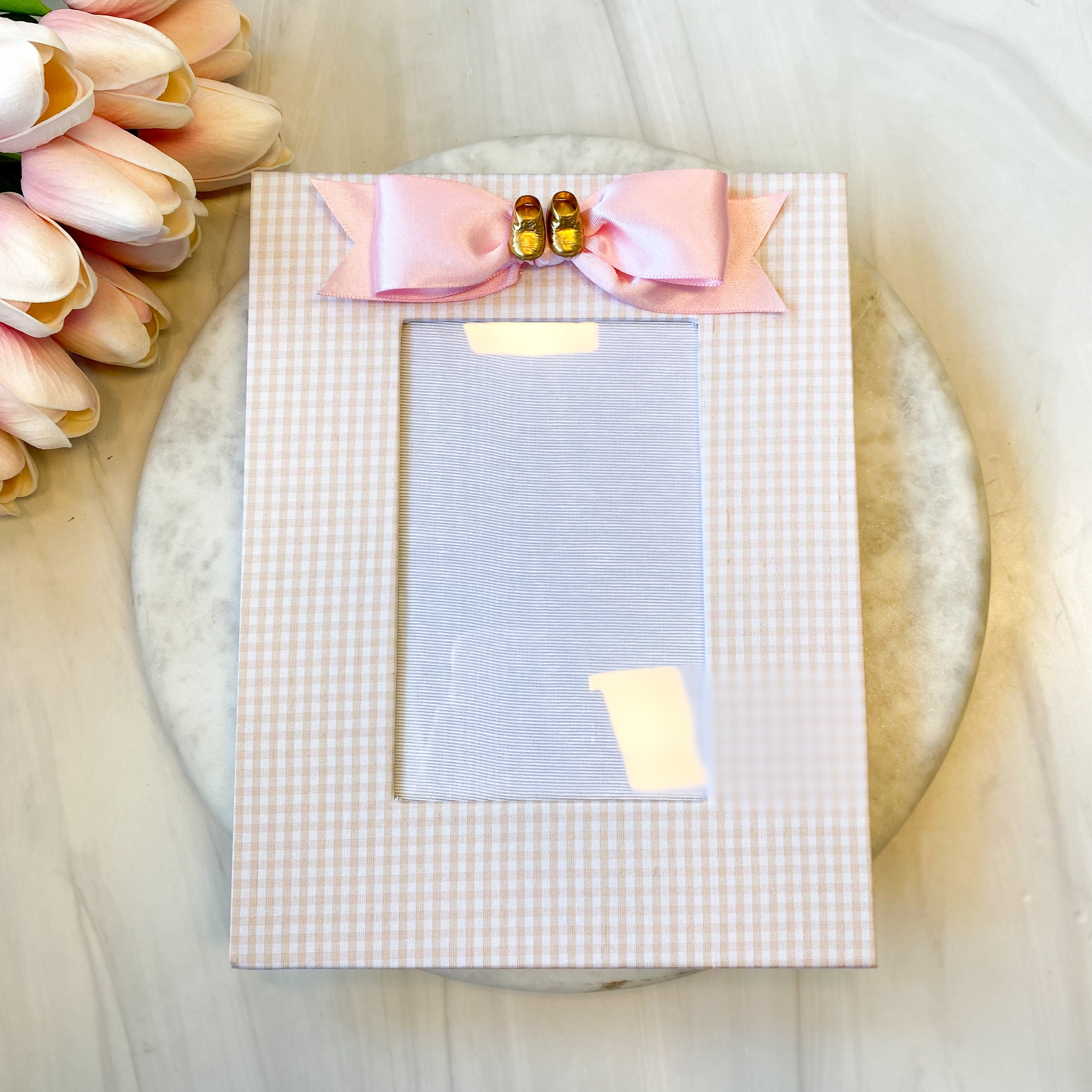 4x6 Frame with Baby Booties & Bow