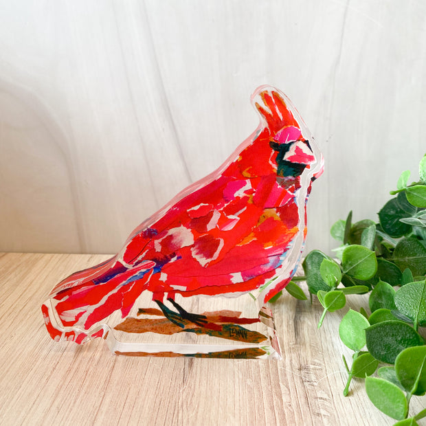 VISITING CARDINAL ACRYLIC BLOCK