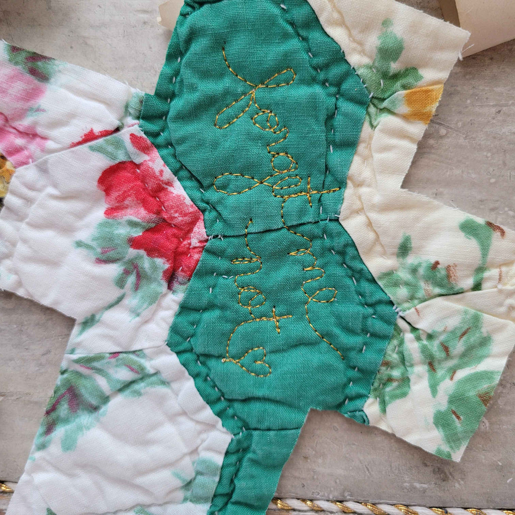 Well Worn Quilted Prayer ComfortCross series - Forget Me Not