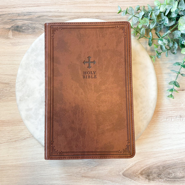 NRSV Catholic Bible Gift Edition Brown Leathersoft – Crossroads