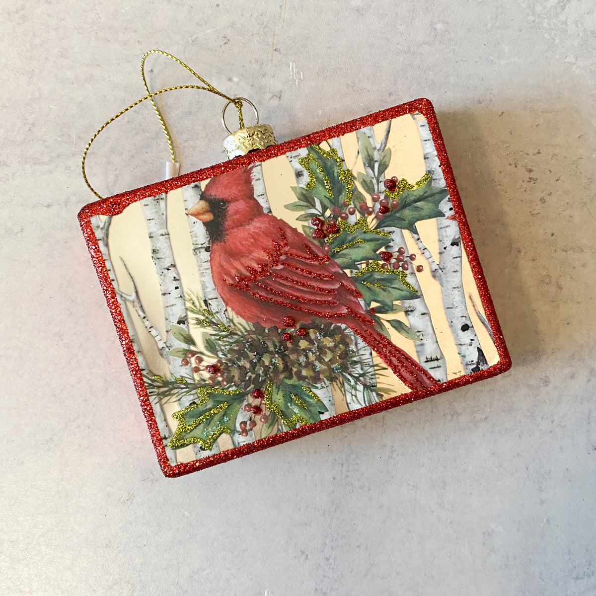 Cardinal Ornament 4.5" Rectangle