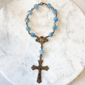 Aquamarine & Antique Rep Rosary