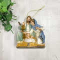 4" Holy Family Blue Ornament