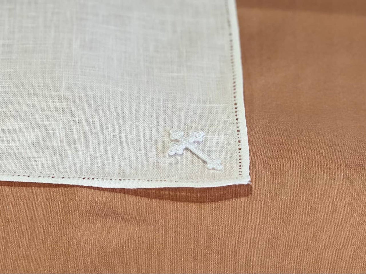 Irish Linen Hanky W/ Cross