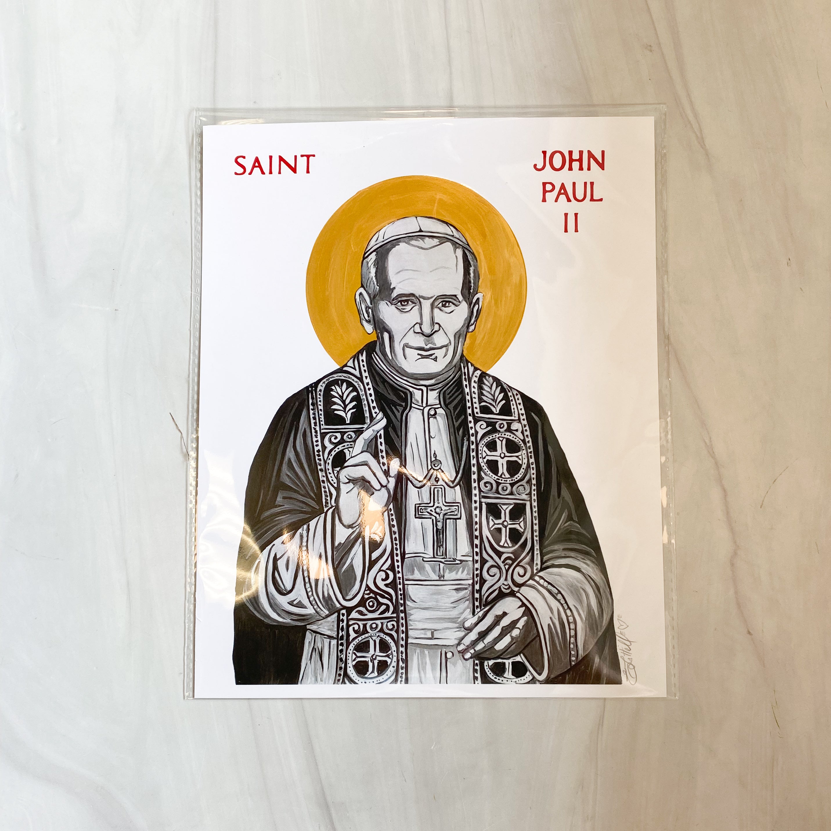 Embellished St. John Paul II print