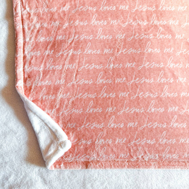 Jesus Loves Me  Blanket (Pink)