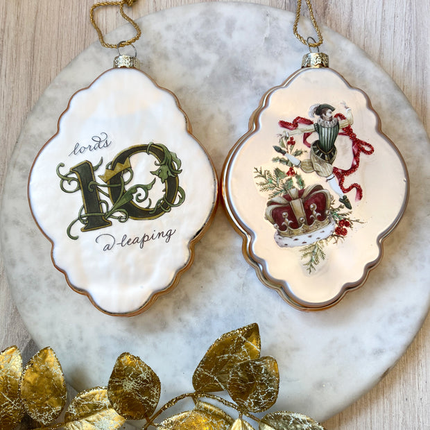 12 Days of Christmas Glass Ornament Assorted in Gift Box