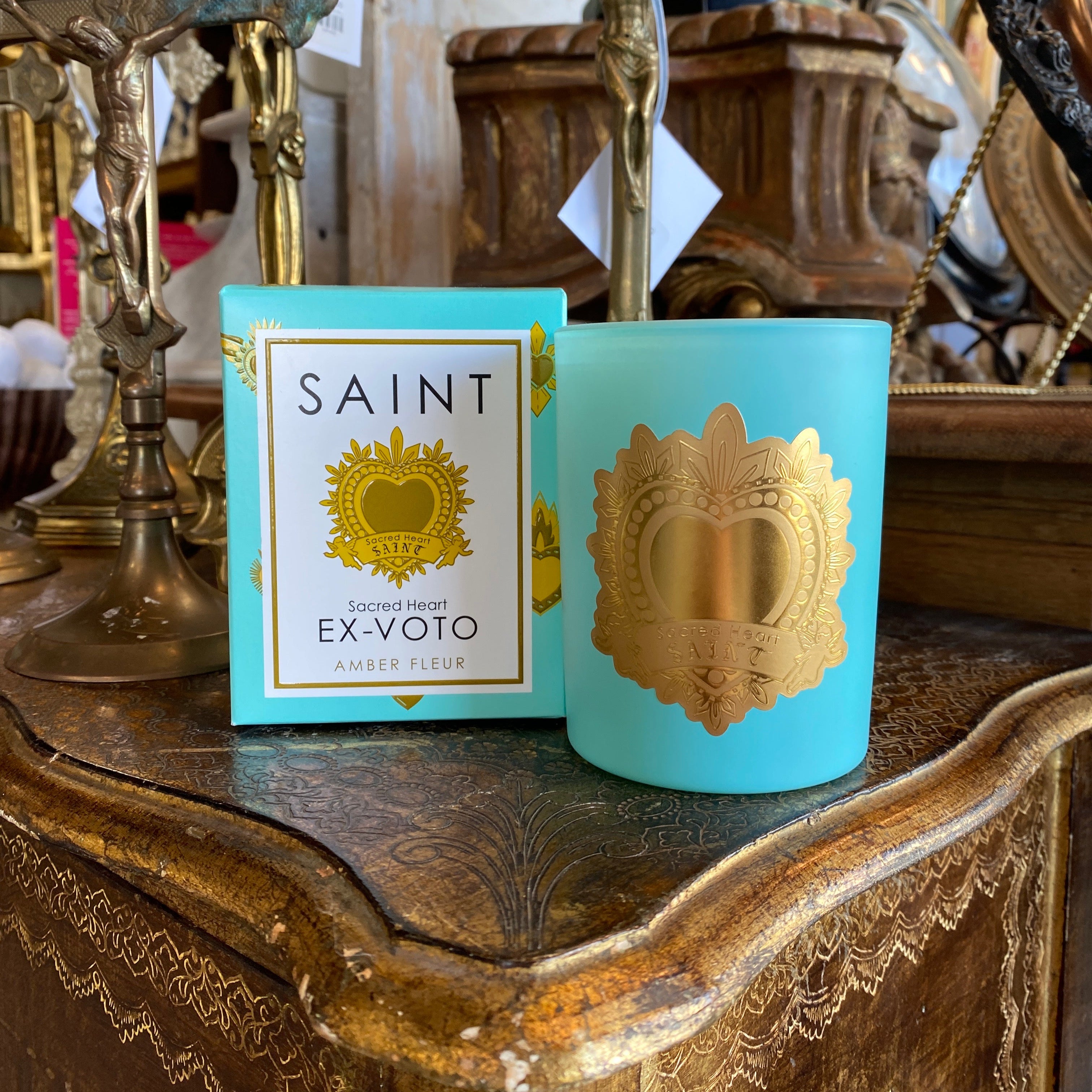 Sacred Heart Ex-Voto Candle Amber Fleur