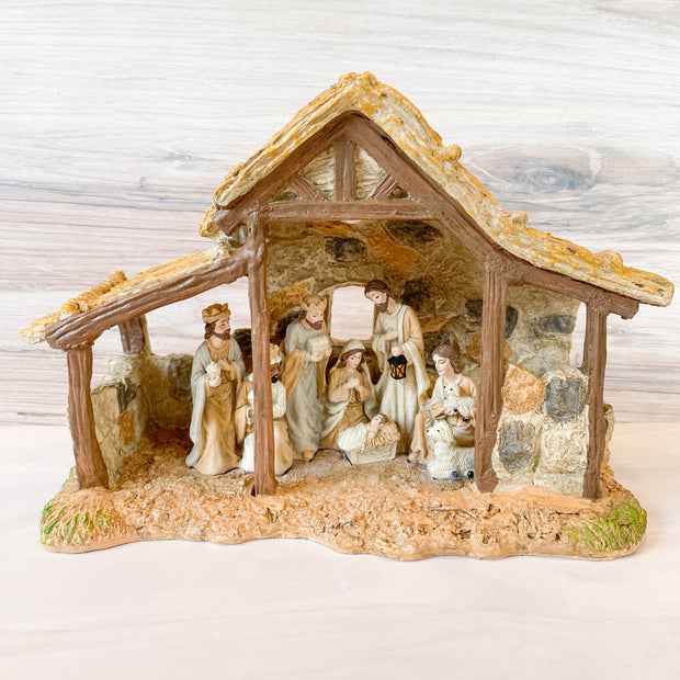 10.5" Nativity in Stable