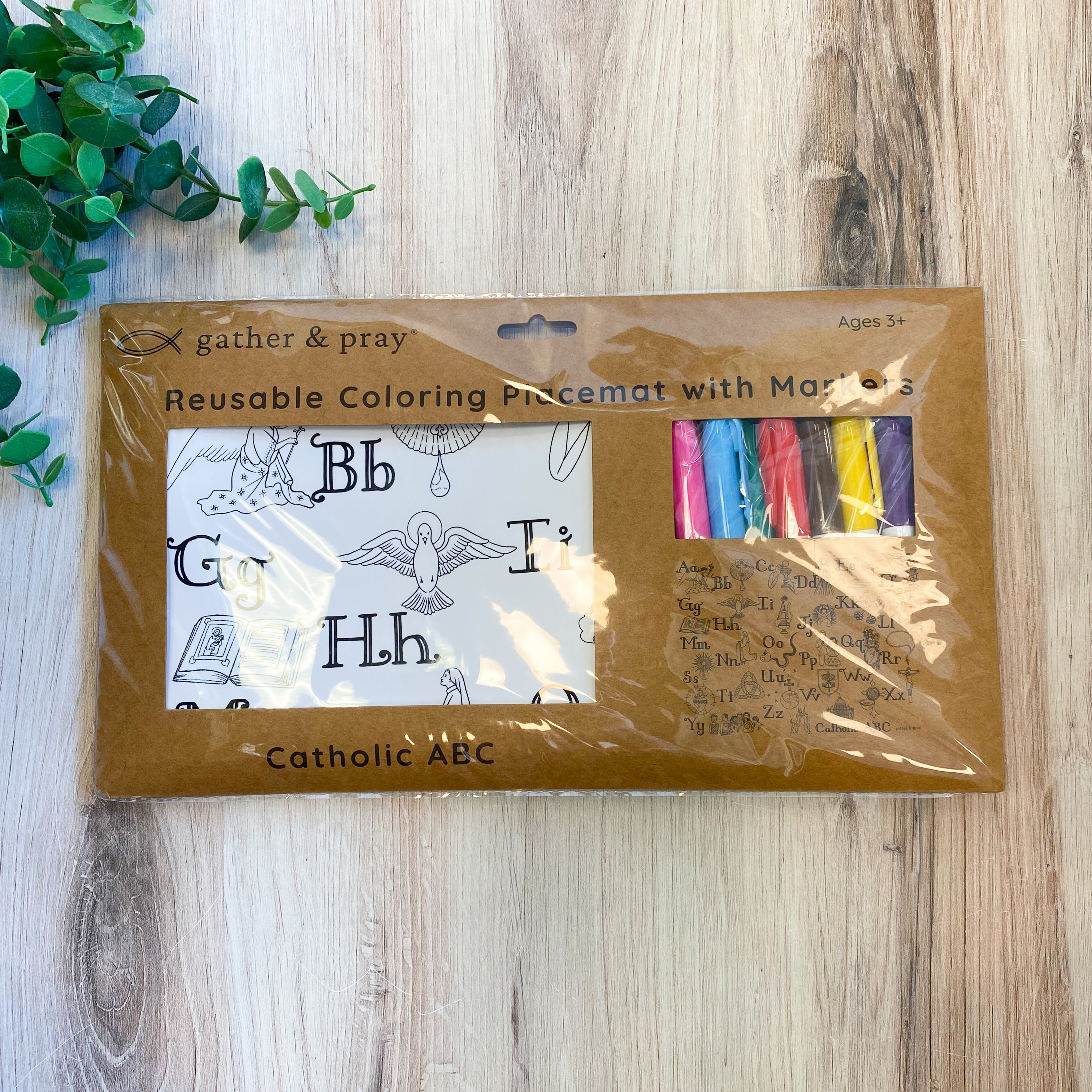 Catholic ABC: Reusable Coloring Placemat