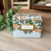 Citrus Floral Tin Recipe Box