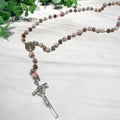 Mauve & Brown Vintage Sacred Heart Rosary