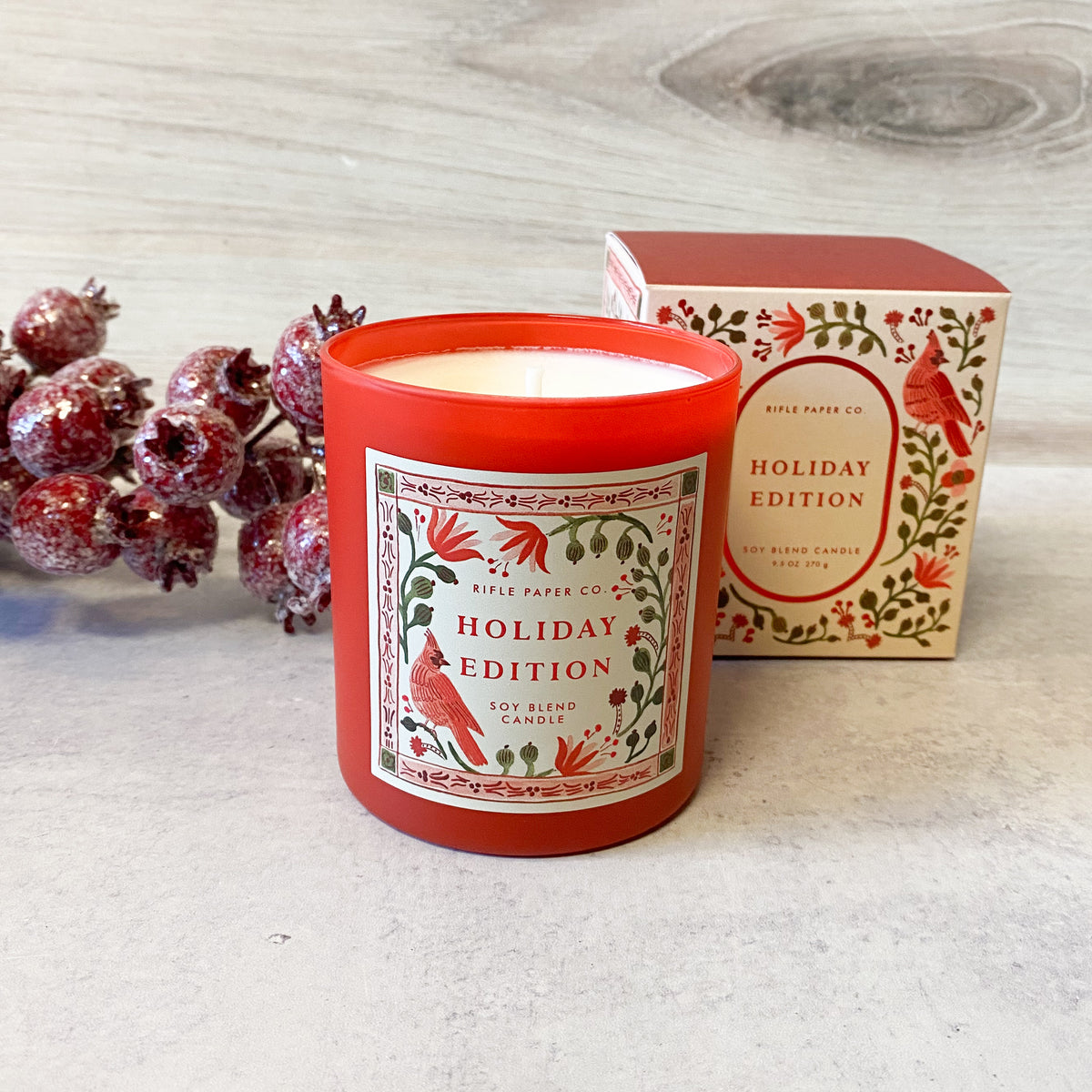 Cardinals Holiday 9.5 oz Glass Candle
