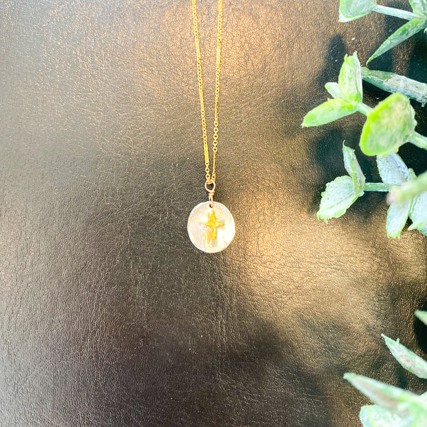 A-1478 Small Round Cross Necklace