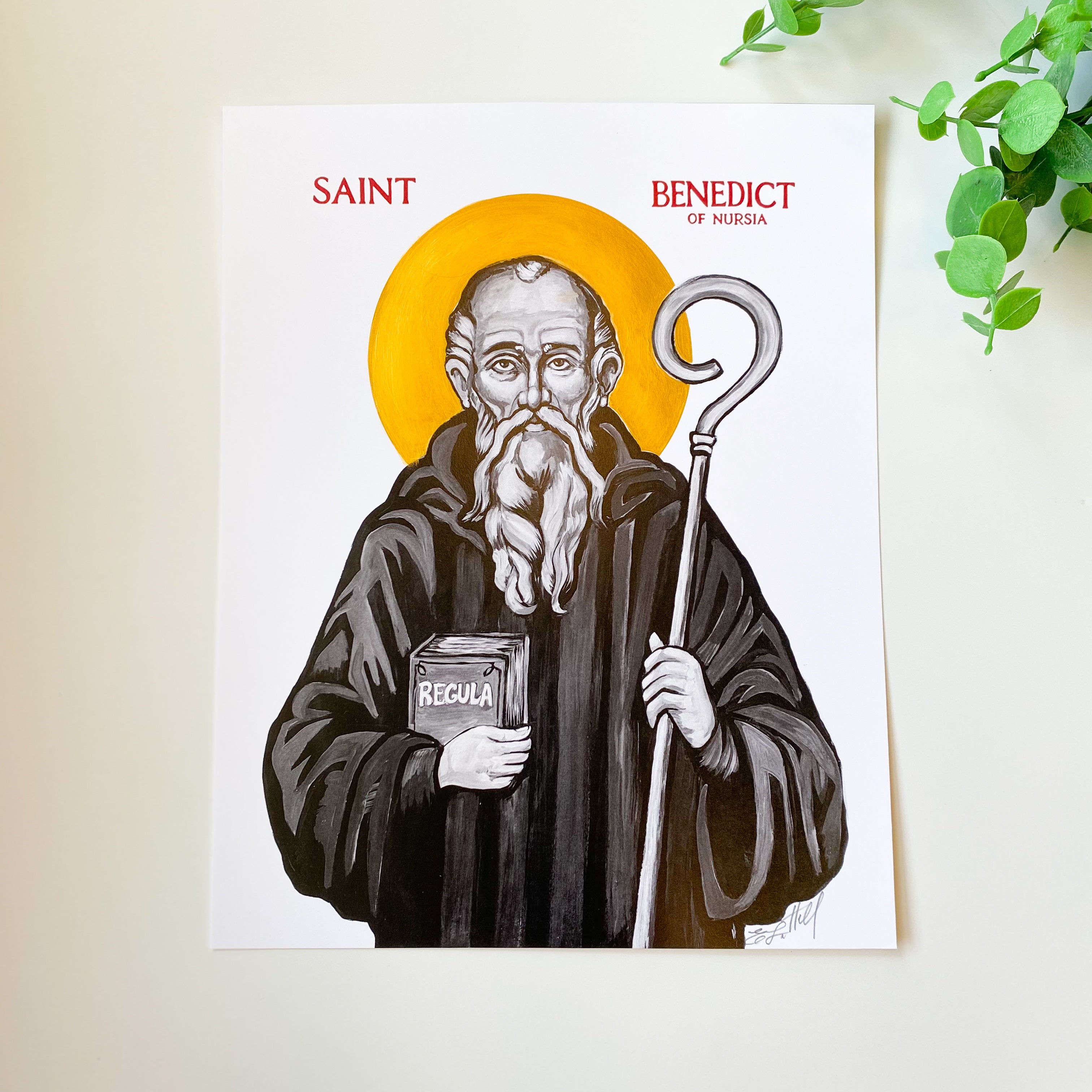 Embellished St. Benedict Print