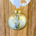 Round Christmas Ball Ornament w/Cross, Asst