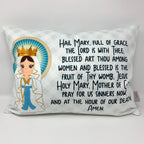 Hail Mary pillow. Baptism Gift. Children's & Nursery Decor, Christian Catholic Gift. First Communion Gift. Hail Mary Gift. Prayer Pillow.