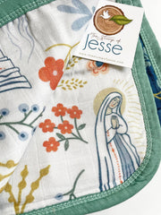 Our Lady of Lourdes & St. Bernadette Quilt I Catholic Gift