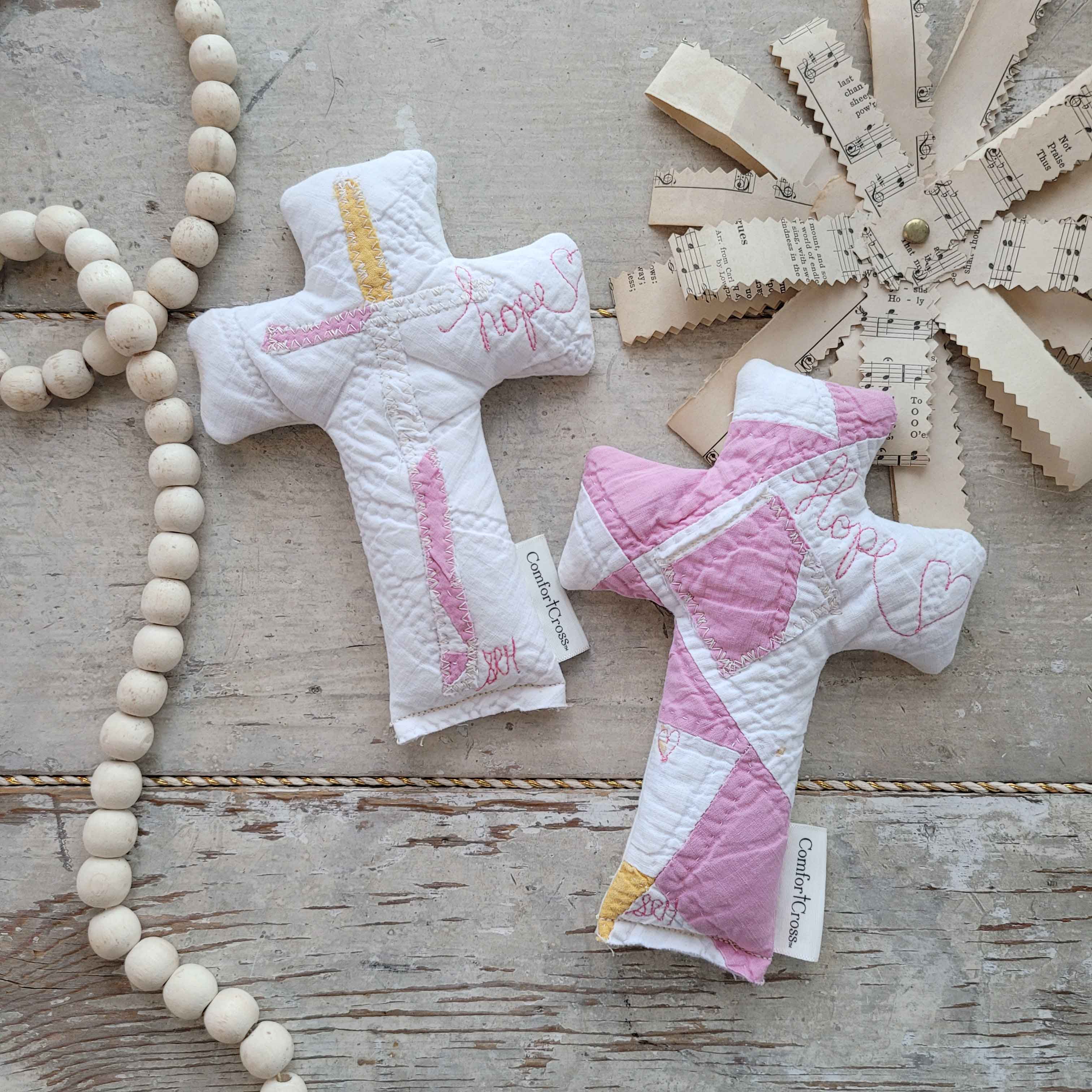 Well Worn Quilted Prayer Comfort Cross Series -Hope
