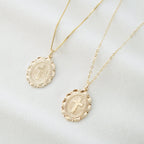 Cross Coin Medallion Necklace (Monet) in 14K Gold Fill