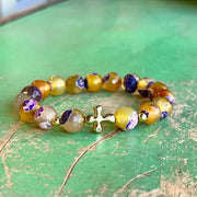 Purple and Gold Faith Bracelet