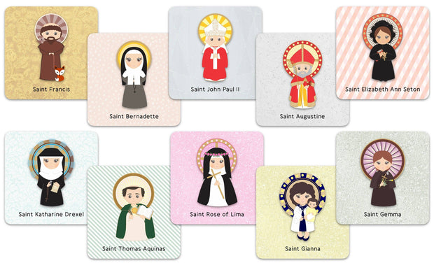 Saint Memory Game Card Set. Set of 20 Saint Memory Cards. First Communion Gift. Baptism Gift. Catholic Gift. Saint matching game. Saint Card