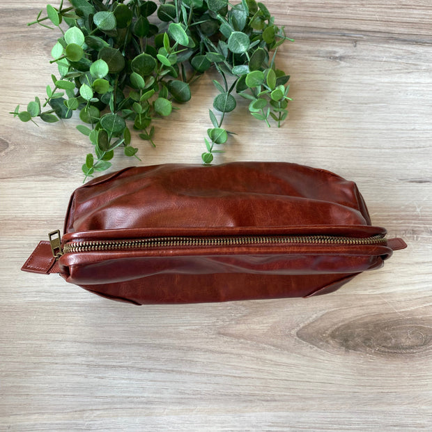 Men's Classic Dop Kit - Brown Leather