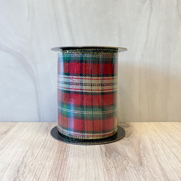 4"x10yds Poplin Tartan, Stewart Gold, Red & Green