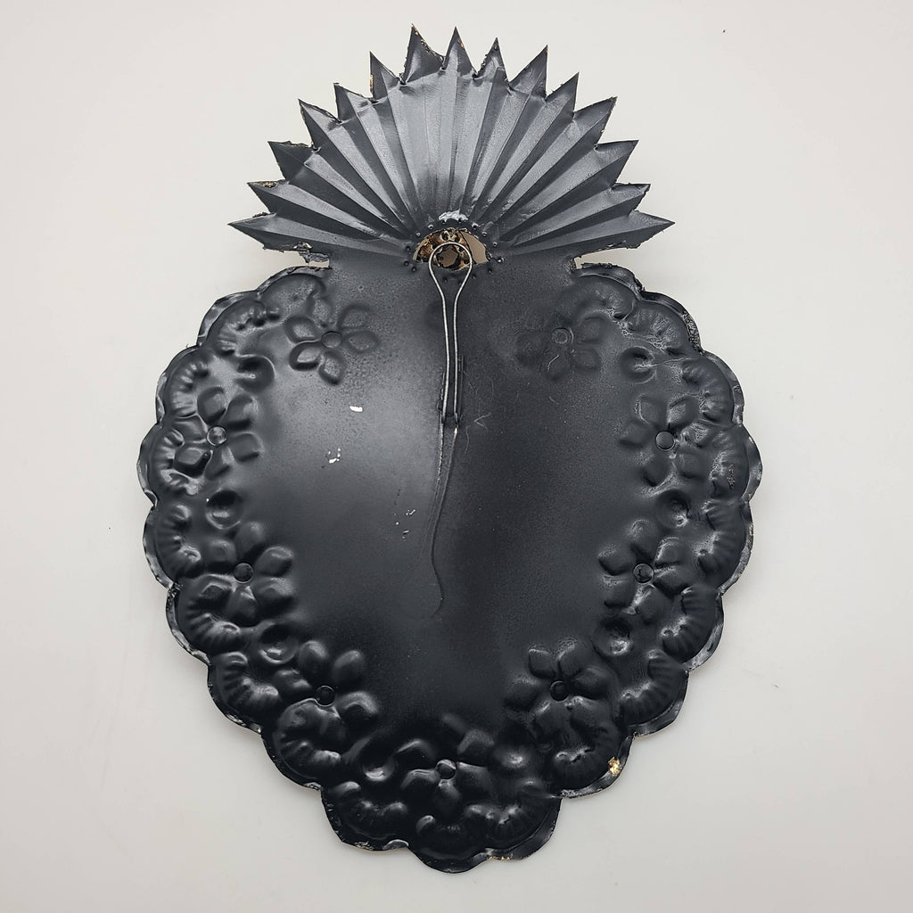 MXAL-H3- Mexican Tin Heart, w/ Crown